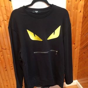 FENDI ZIP FACE SWEATSHIRT